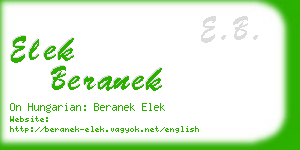 elek beranek business card